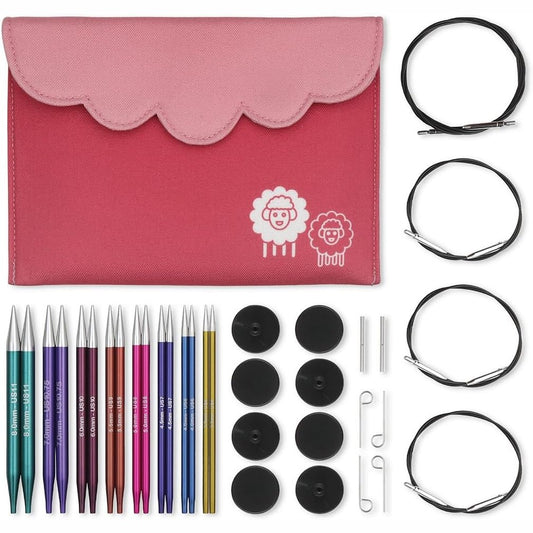 245161 - KNITPRO Set majash gjilpërash të ndërrueshme Zing Deluxe 5" (13 cm) | 8 madhësi (3.5 mm deri në 8 mm)
