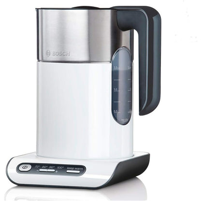 288290 - BOSCH Çajnik pa tel TWK8611P, 1.5 L, 2400 W, fikje automatike, mbrojtje nga mbinxehja, zgjedhje temperature, funksion mbajtjeje ngrohtësie, i bardhë