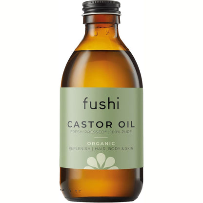 317802 - FUSHI Vaj ricini organik 250 ml, 100% i pastër, i shtrydhur në të ftohtë, për lëkurë të thatë dhe rritje të flokëve, pa heksan, i gradës natyrale ushqimore