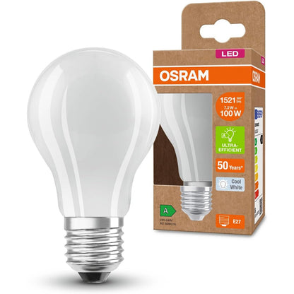 253120 - OSRAM LED SUPERSTAR+ CLASSIC A GL FR 100, E27, 7.2W, 1512lm, 4000K, dritë e bardhë e ftohtë