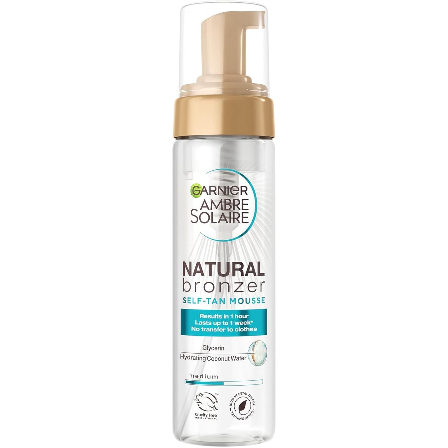 272067 - Ambre Solaire Natyrore Bronzer Self Tan Mousse (kokosit), 300 g, vegane, e errët