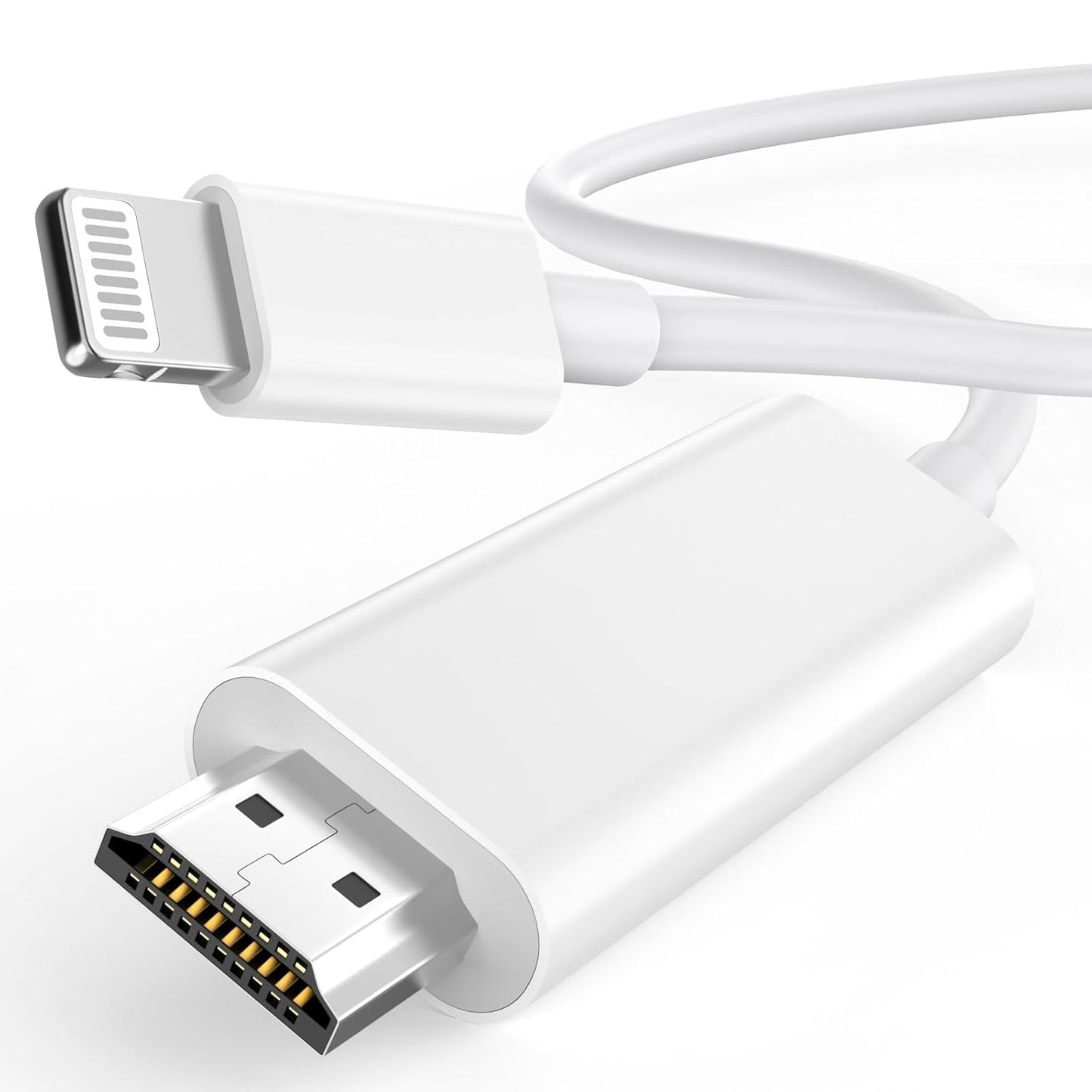 269264 - [I Certifikuar nga Apple MFi] Kabllo Lightning në HDMI për iPhone në TV, Përshtatës AV Dixhital 1080P Lidhës Sinkronizimi i Ekranit i Kompatibël me iPhone 14 12 11 XS XR X, për Monitor Projektori TV, 2M