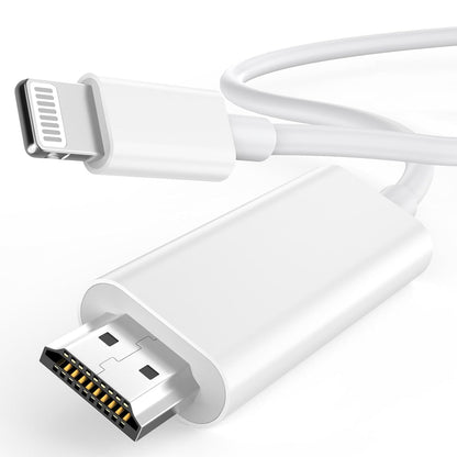 269264 - [I Certifikuar nga Apple MFi] Kabllo Lightning në HDMI për iPhone në TV, Përshtatës AV Dixhital 1080P Lidhës Sinkronizimi i Ekranit i Kompatibël me iPhone 14 12 11 XS XR X, për Monitor Projektori TV, 2M