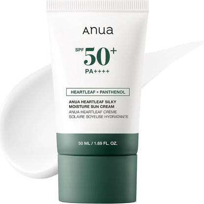 298395 - ANUA Krem dielli hidratues Heartleaf Silky SPF 50 - 50 ml - Krem dielli korean për fytyrën