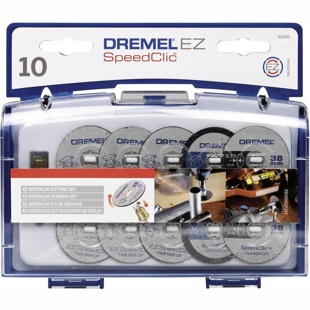 322411 - DREMEL 2615S690JA - Set Aksesori EZ SpeedClic, 10 Disqe Prerëse dhe 1 Mandrel