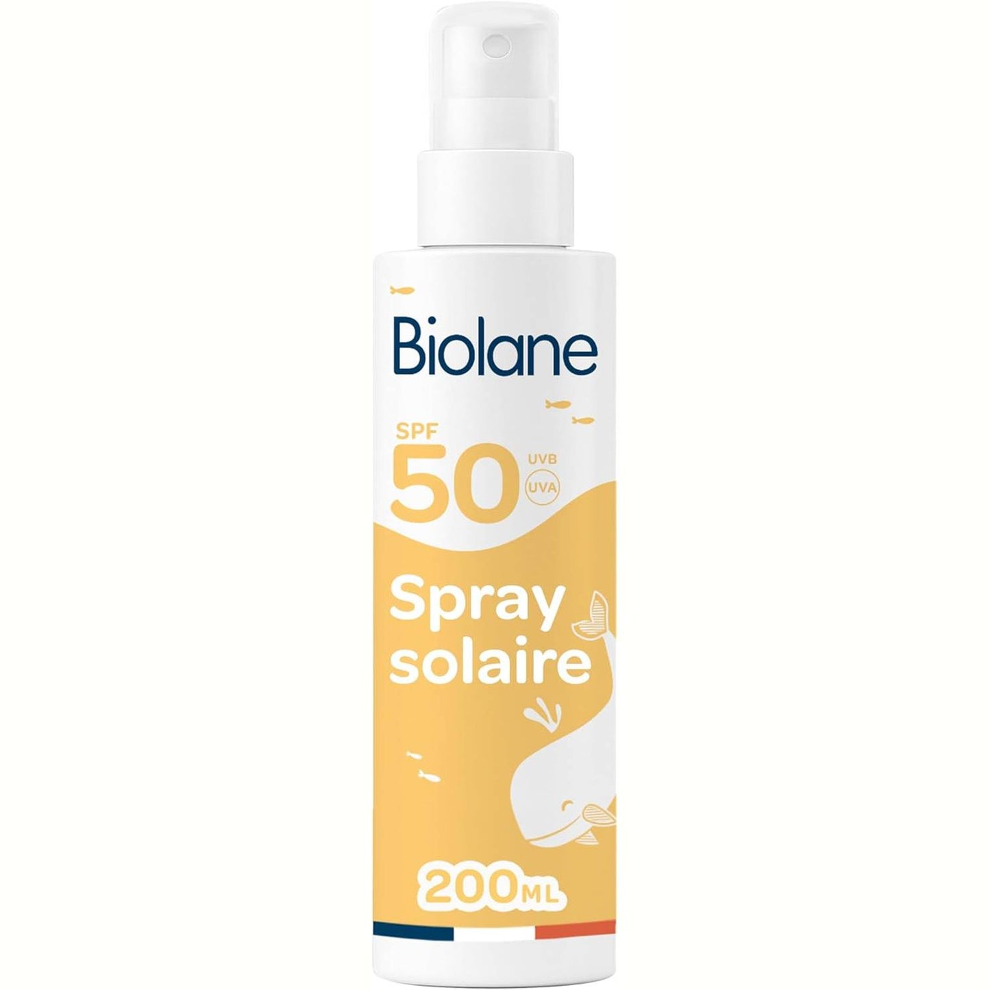 317208 - BIOLANE Sprej mbrojtës nga dielli për foshnje 200ml SPF50, Mbrojtje e lartë UVA/UVB, Lëkurë e ndjeshme, Rezistent ndaj ujit, Fytyrë dhe trup, Prodhuar në Francë
