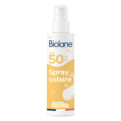 306334 - BIOLANE Sprej mbrojtës nga dielli për foshnje, Mbrojtje SPF50, Fytyrë dhe trup, 200ml