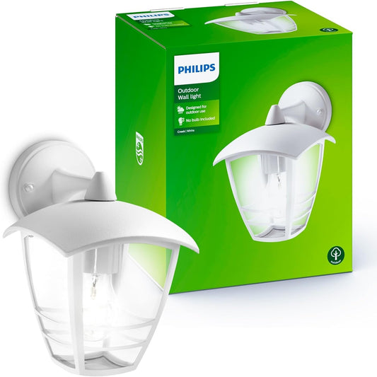 221727 - PHILIPS Mygarden Creek Dritë muri për jashtë, e bardhë (kërkon 1 llambë E27 max 60W, nuk përfshihet)