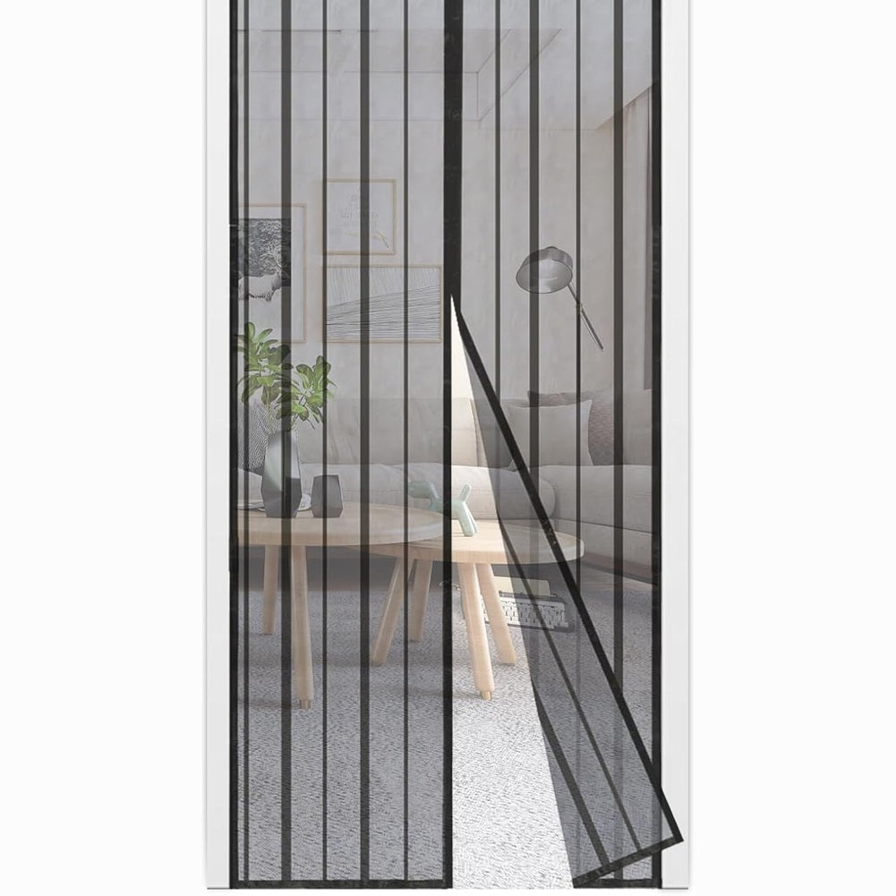 322524 - SEKEY Rrjetë Mushkonjash 95x215 cm, Rrjetë Magnetike, instalim i lehtë, kit i plotë, e zezë