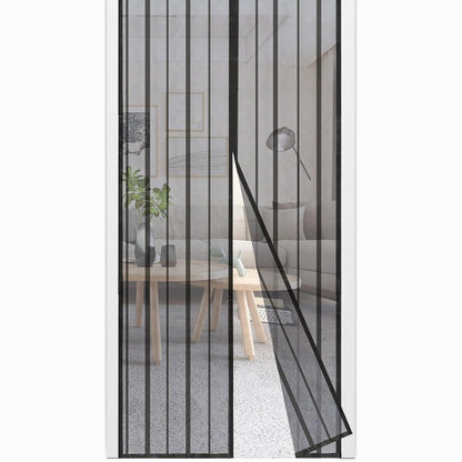 322524 - SEKEY Rrjetë Mushkonjash 95x215 cm, Rrjetë Magnetike, instalim i lehtë, kit i plotë, e zezë