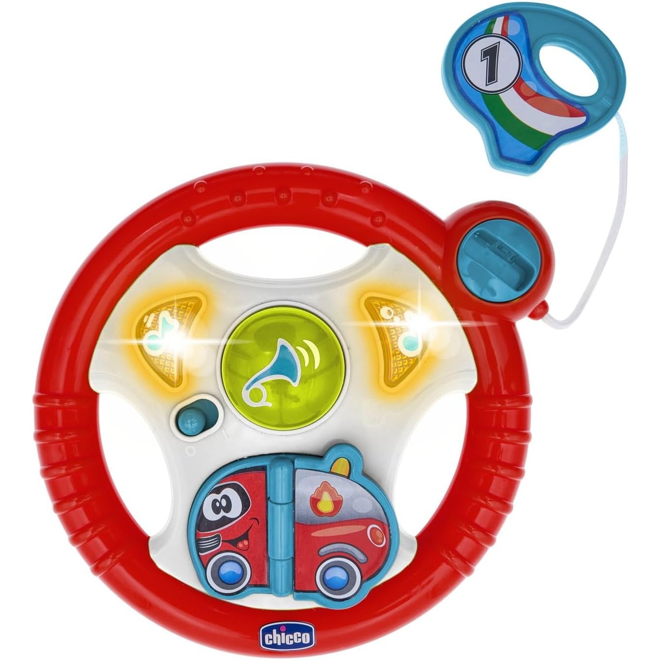 317518 - CHICCO Timon Elektronik për Bebe, me Tinguj dhe Drita, Aktivitete Praktike, me Grep për Karrocë Fëmije, për fëmijë 6-36 muaj