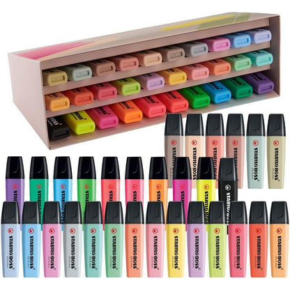 273369 - STABILO - Shënues BOSS ORIGINAL - 30s - 9 Neon, 14 Shënues Pastel, 6 në Tone Natyrale dhe 1 Shënues i Zi