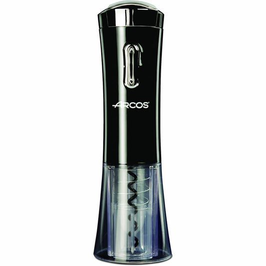 177346 - ARCOS Hapëse Elektrike për Shishe në ABS me Bateri të Brendshme të Rikarikueshme dhe Prerës Metalik, e Zezë