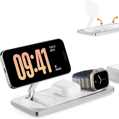 268660 - Stacion karikimi 3-në-1 MagSafe (i zi) – karikues ultra i lëvizshëm për iPhone (seria 12-16), Apple Watch dhe AirPods Pro