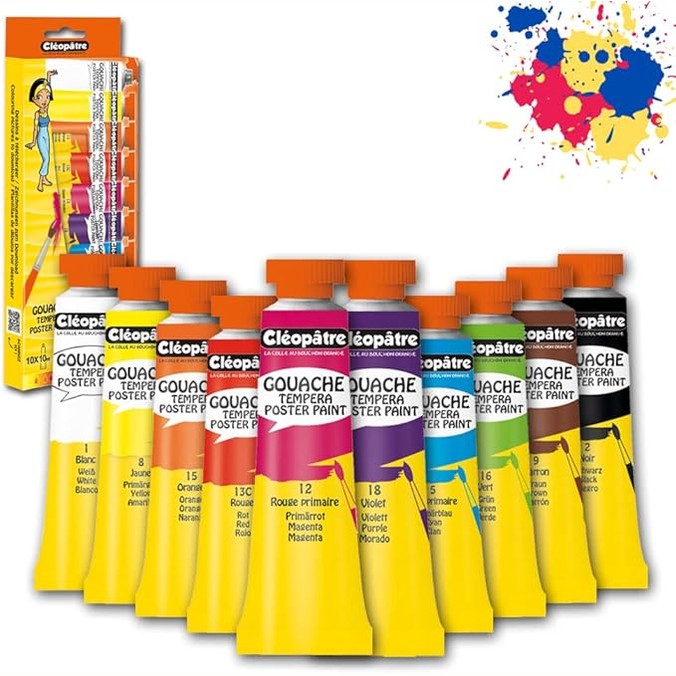 267471 - KLEOPATRA - BL10PGN10 - Bojë Nefertari Premium Gouache - Ngjyra të ndryshme - 10 tuba prej 10 ml