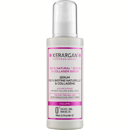 316931 - KERARGAN - Serum për Flokë Volumizues me Biotinë dhe Kolagjen, 100ml, Pa Sulfate, Pa OMGJ, Pa Vaj Mineral