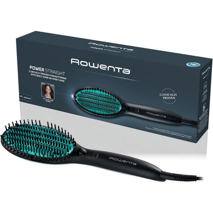 271344 - ROWENTA Furçë Drejtuese CF5820 Power Straight, Kohë Ngrohjeje 45-Sekonda, Teknologji 3-Hapësh, Rrjetë me 2 Lloje Qimesh, Termo-Kontroll, E Zezë.
