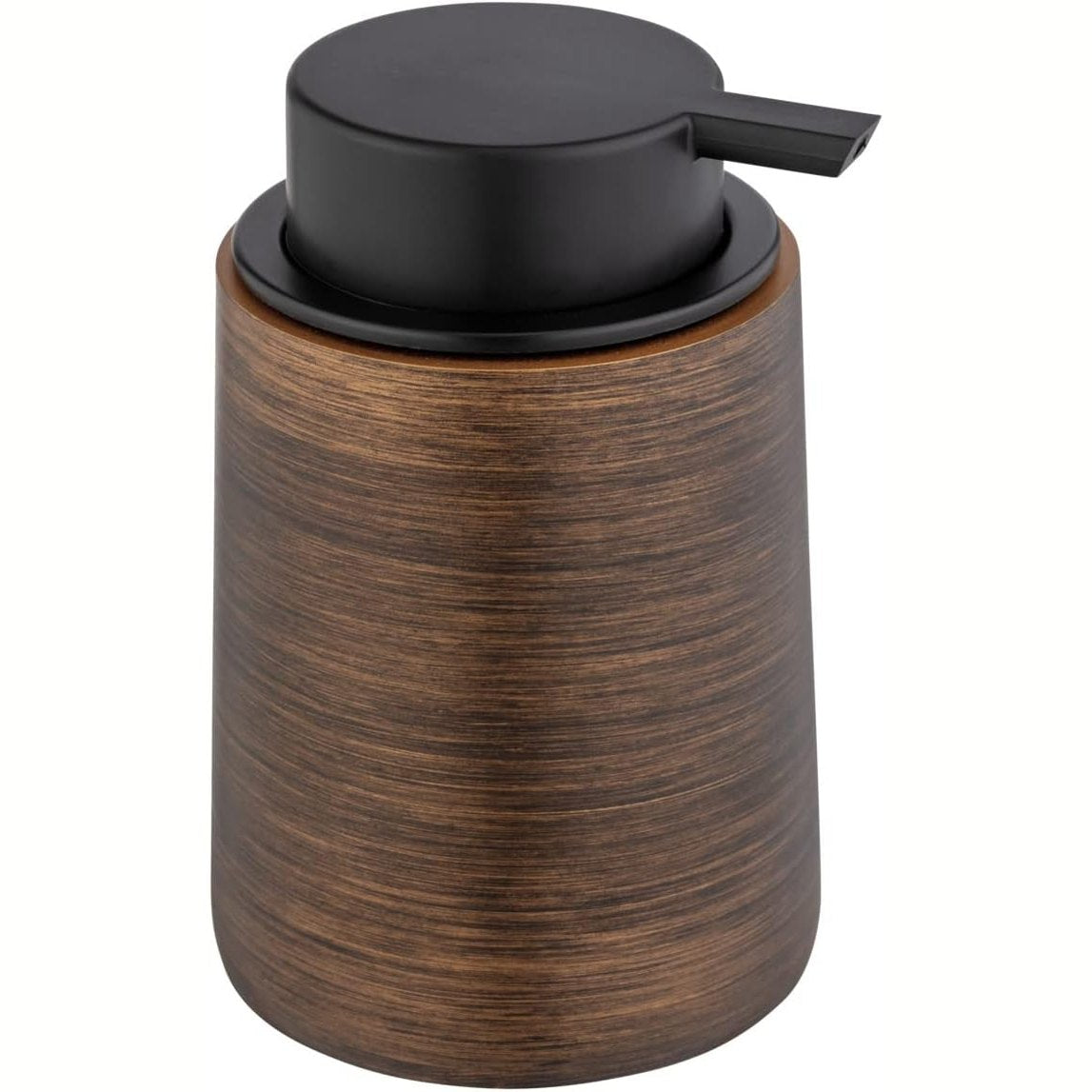 197329 - WENKO Dispenser Sapuni Palena, Dispenser Pompe i Rimbushshëm prej Plastike Polirezine, Kapaciteti deri në 250 ml, Përmban Sapun të Lëngshëm ose Sapun për Enët, Dimensionet 10 x 14 x 8.5 cm, Ngjyre Bronz