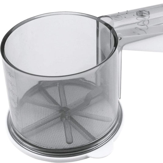 223658 - DR. OETKER Sitë Mielli me Një Dorë, Sitë Dore për Miell dhe Sheqer, Funksionim i Sigurt me Një Dorë, për Hedhje të Hollë Pluhuri dhe Spërkatje, Pjesë Funksionale Çelik Inoks, (Ngjyra: Gri), Sasia: 1 Copë