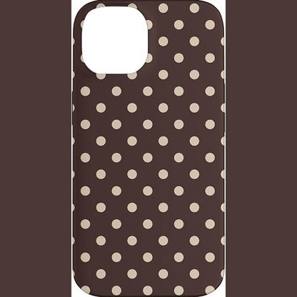 310190 - Mbështjellëse ngjyrë kafe me pika ngjyrë krem për iPhone 14