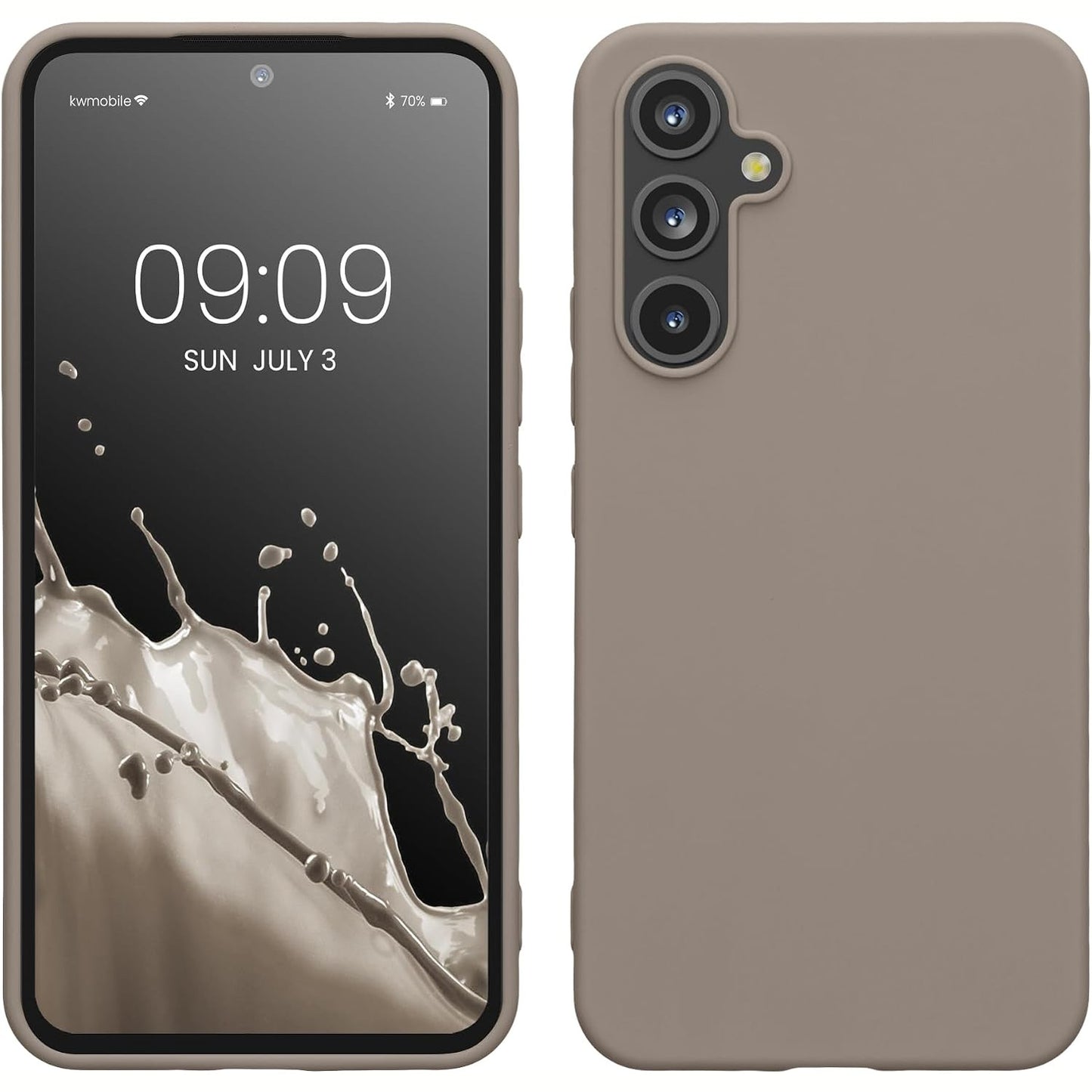 269612 - KWMOBILE Mbështjellëse për Samsung Galaxy A54 5G, TPU, Karikim pa tel, Mbulesë mbrojtëse ngjyrë kafe të errët