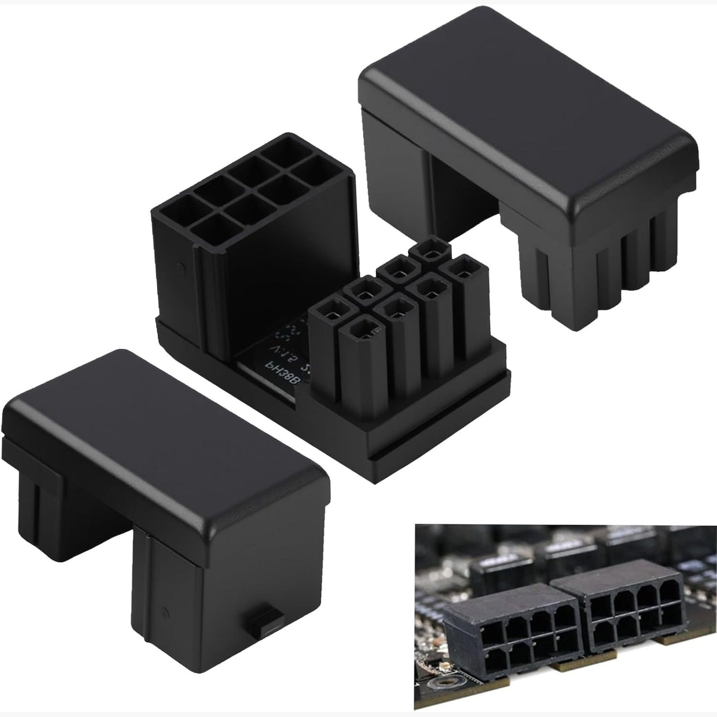 277269 - Zuahaly Adaptues energjie për GPU PCIe VGA 180 gradë me 8 kunja në formë U, lidhës karte grafike për kompjuter desktop – Pako me 3 pjesë