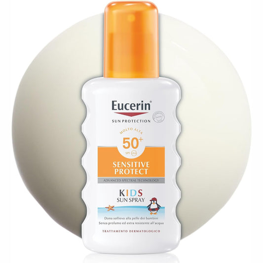297060 - Eucerin Sensitive Protect Kids Trigger Spray SPF 50+, 200 ml, krem mbrojtës nga dielli për fëmijë, rezistent ndaj ujit