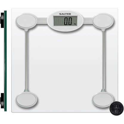 275525 - SALTER Peshore Elektronike Banjo 9018S SV3R, kapacitet maksimal 180 kg, ekran LCD, platformë prej qelqi, argjend/transparente
