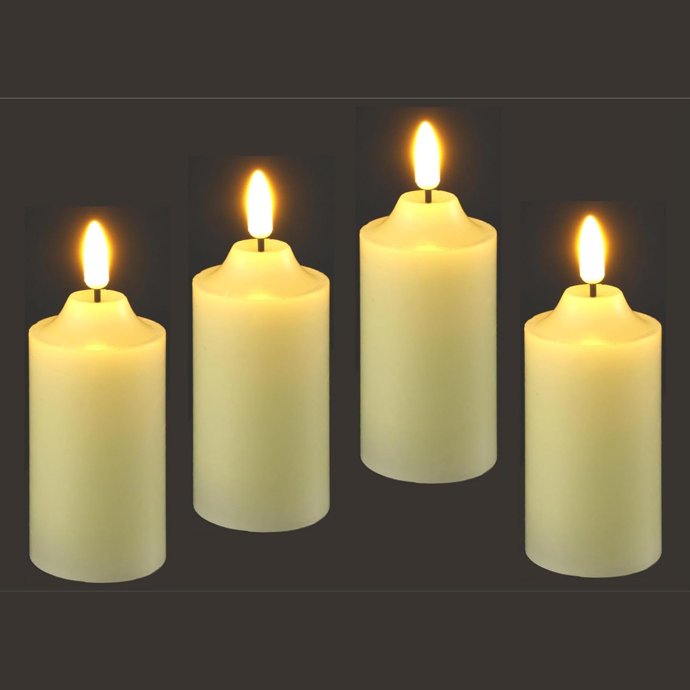 209093 - FLAIR FLOWER Qirinj LED, Set prej 3, Elektrikë me Kohëmatës, Dyllë e Vërtetë, Ndriçim Amortizor, Ngjyra e Bardhë e Ngrohtë, Qirinj Dekorativë me Shtyllë, Madhësia 10 cm, Romantikë për Ditën e Shën Valentinit dhe Adventi