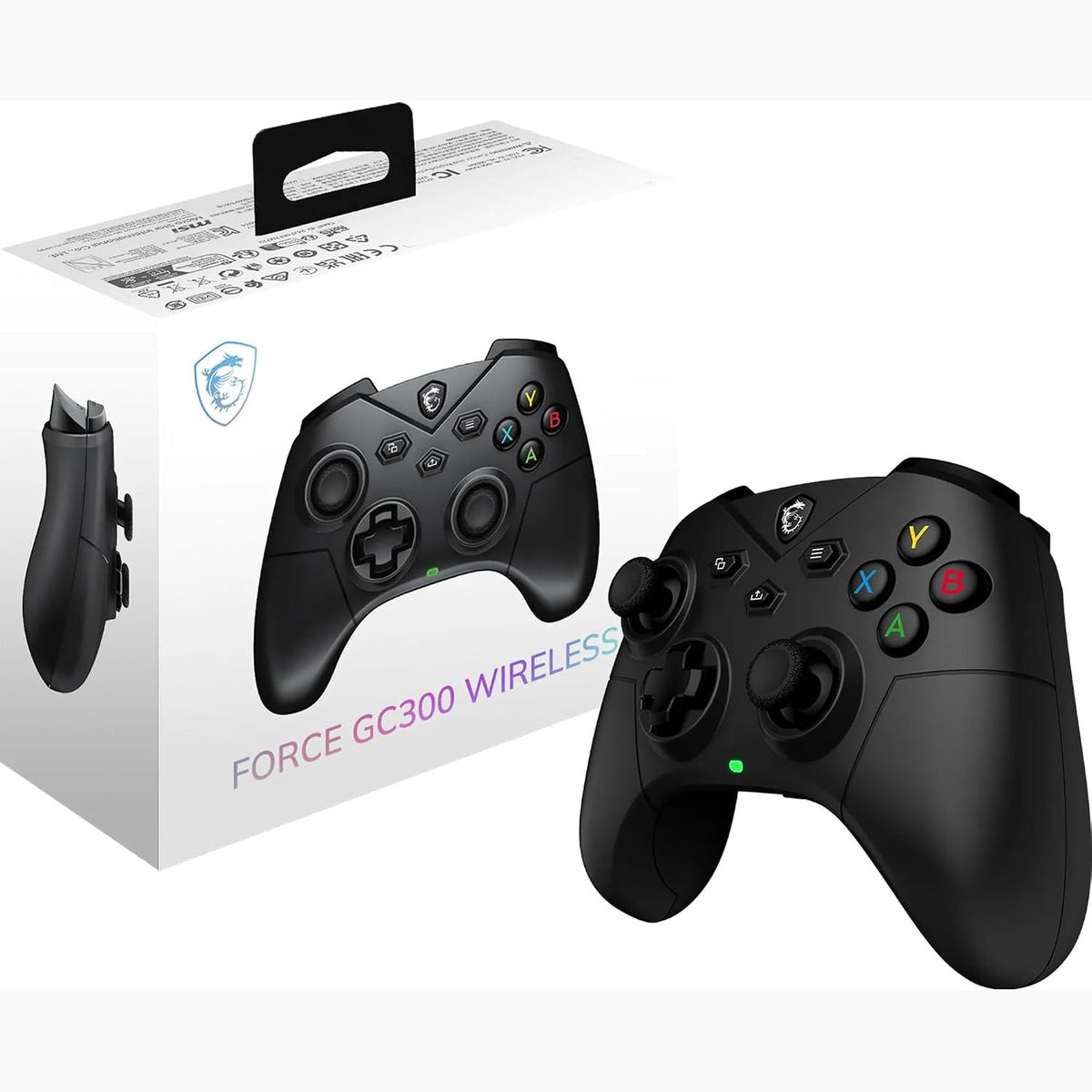 299251 - MSI FORCE GC300 Kontrollues PC me Pa Tel - 2.4 GHz, Bluetooth, USB Type-C, Bateri Li-ion 600mAh (20 orë), Mbulesa D-Pad të Ndërrueshme, Motorë me Dyfish Vibrimi, E Zezë
