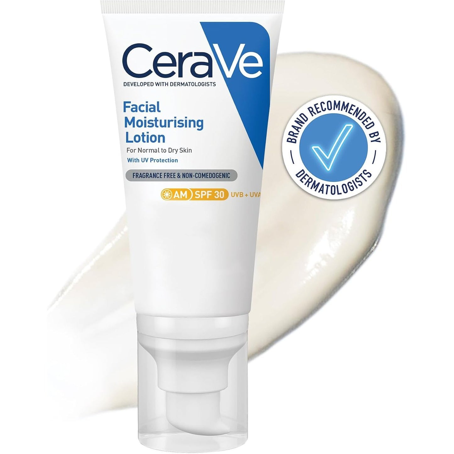 321576 - CERA VE Krem për fytyrën me SPF 30, krem hidratues, pa aroma dhe parabene, për lëkurë normale deri të thatë, 52 ml