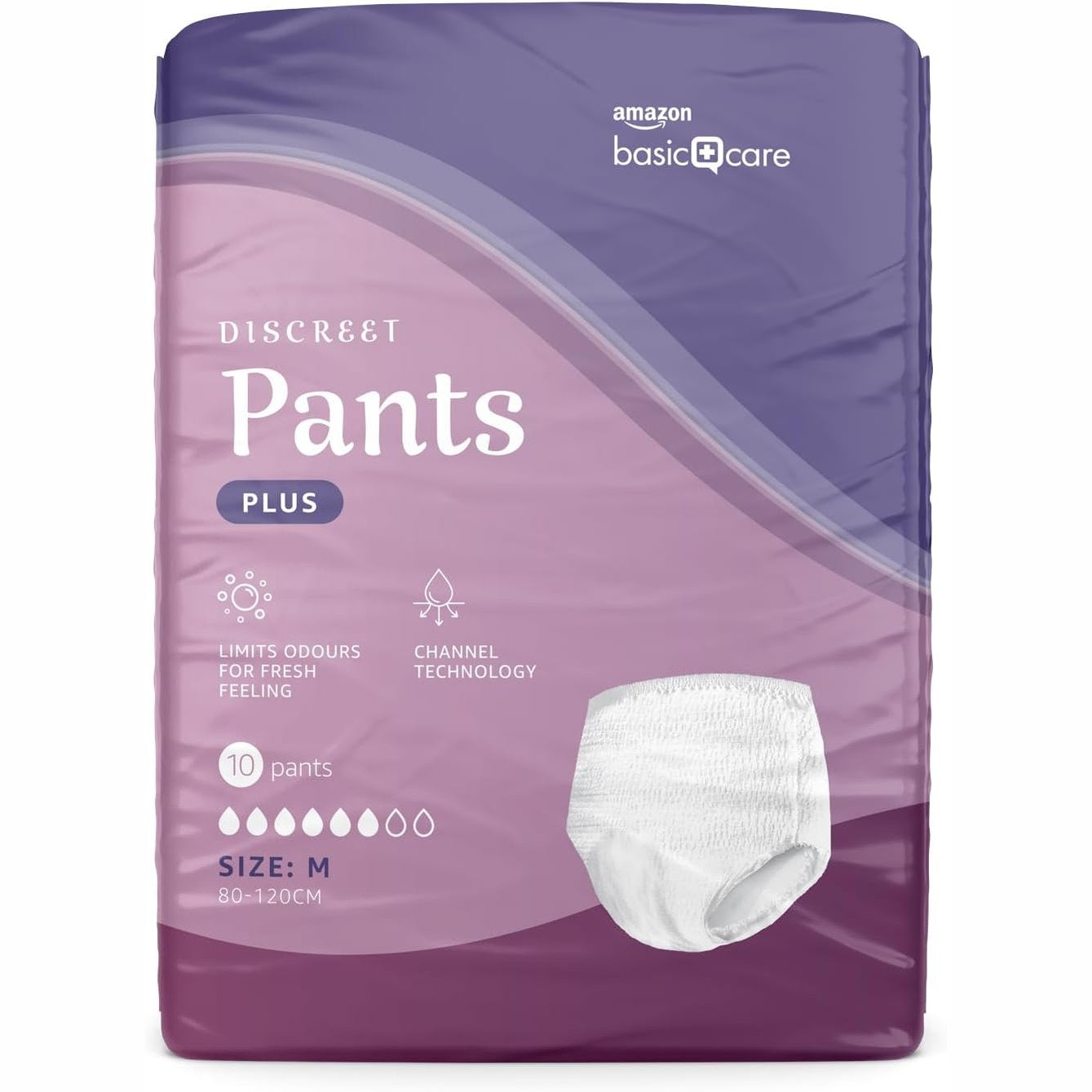 321170 - HEALTHCARE Pantallona për femra nga Amazon, Plus Medium, 40 copë (4 pako me 10 copë), e bardhë