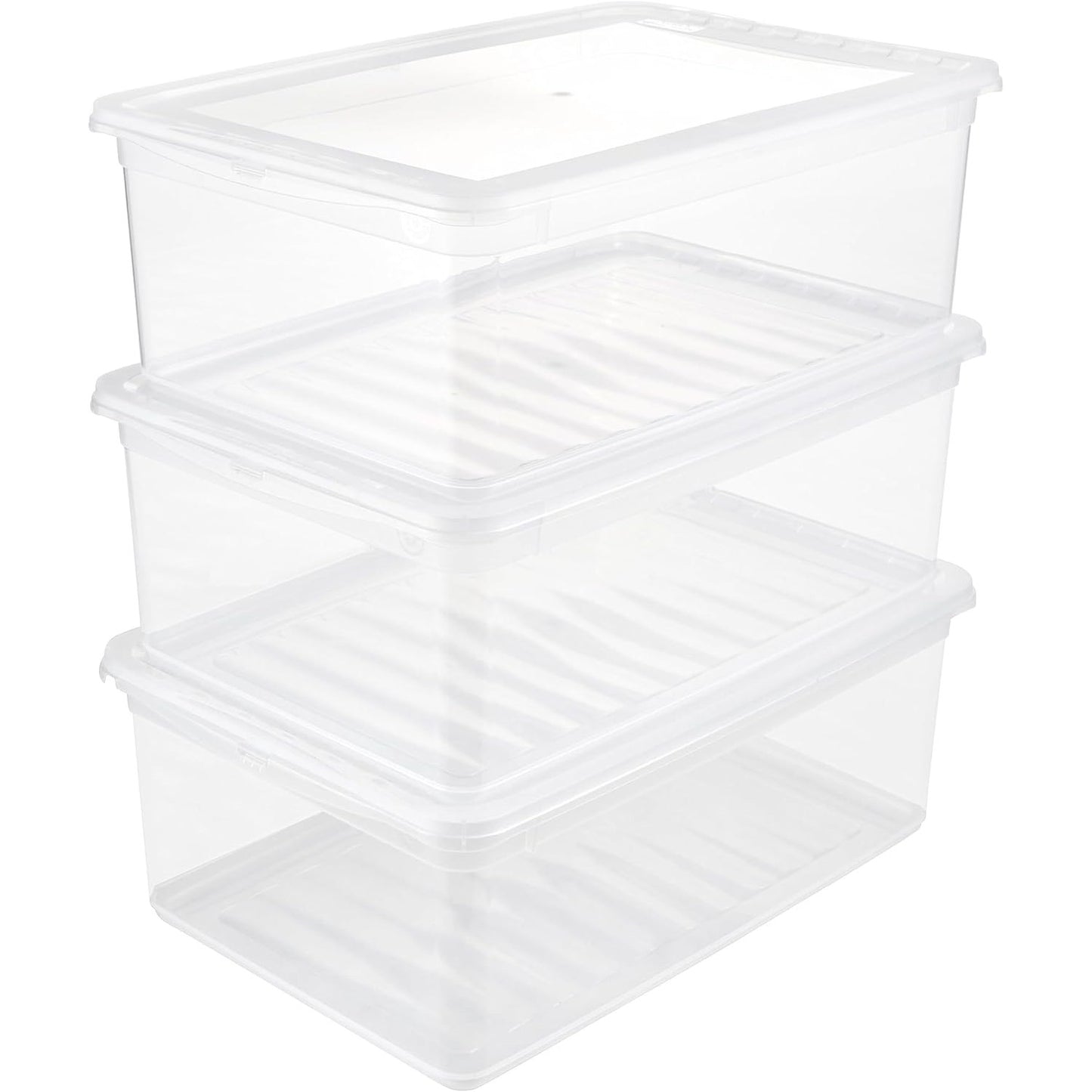186069 - BEA - Seti i 3 Kuti për Ruajtje me Sistem Kontrolli të Ajrit, Kapaciteti 3 x 11L, Dimensionet 39 x 26.5 x 14cm, Transparente