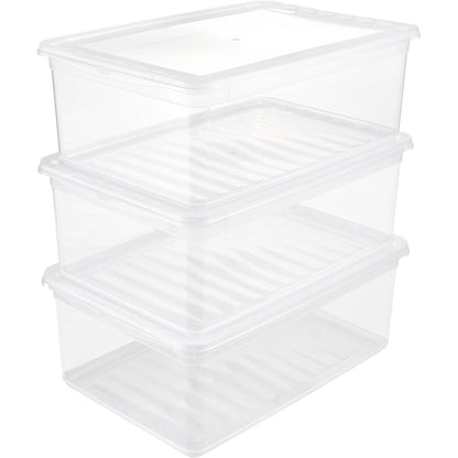 186070 - BEA - Set 3 Kuti Ruajtjeje me Sistem Kontrolli të Ajrit, Kapacitet 3 x 11L, Dimensionet 39 x 26.5 x 14 cm, Transparente