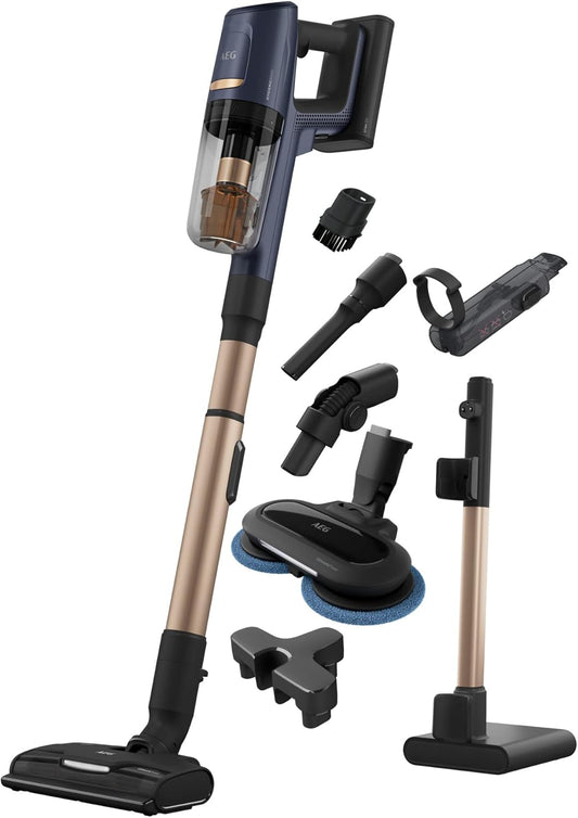 94070 - AEG Fshesë me Korrent HYGIENIC 8000 AP81B25WET me Funksion Tharjeje Automatik, Filtrim 5-Fazor, Ekran Dixhital, Grykë për Shumë Dysheme dhe Grykë Mopi në 3 Nivele, Bateri e Zëvendësueshme