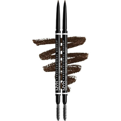 311823 - NYX Professional Makeup Micro Brow Pencil Double Pack, me dy anë me laps dhe furçë rrotulluese për vetulla, formulë vegane, ngjyra: Espresso