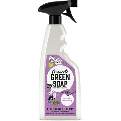 275971 - MARCELIT Sapuni i Gjelbër, Sprej Pastrues Gjithëpërdorimësh Livando & Rozmarinë, 500 ml, formulë pa mikroplastikë, vegan, shishe plastike 100% e ricikluar, e rimbushshme