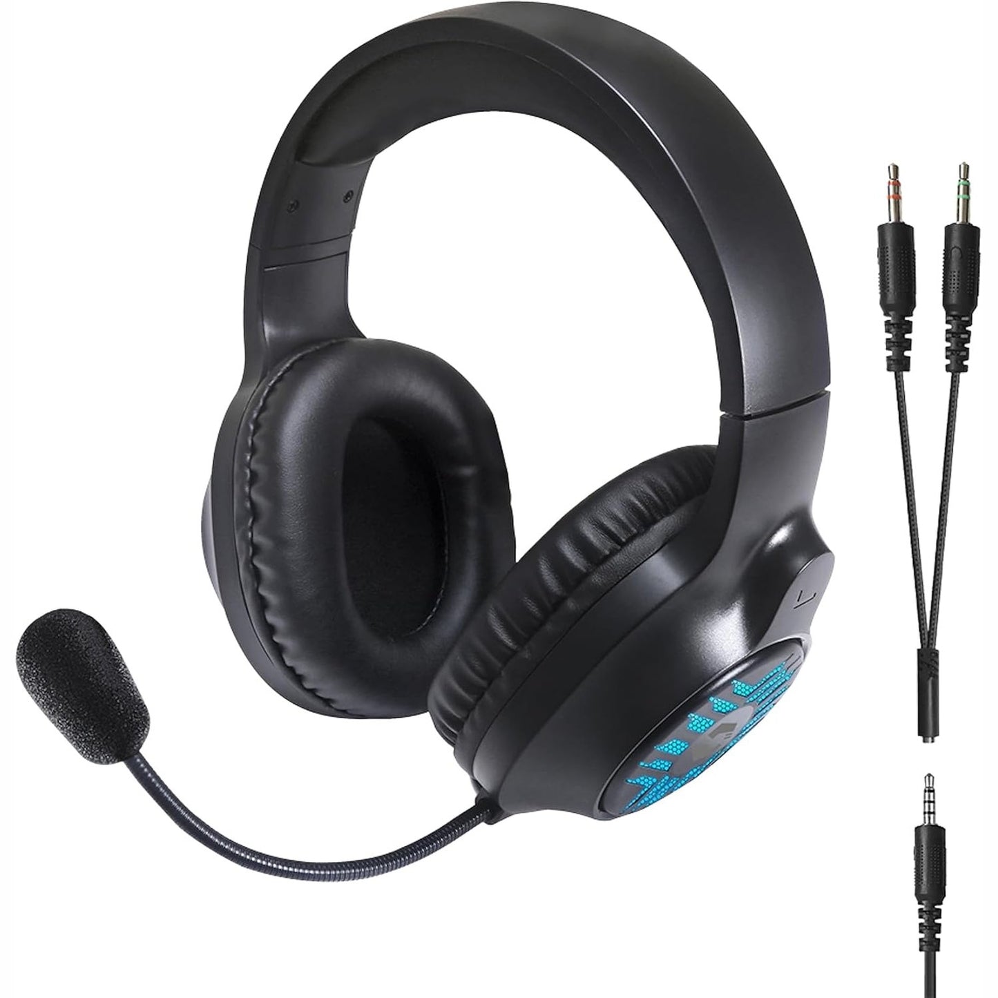 269281 - SPEEDLINK Tyron Kufje Lojërash RGB me Mikrofon, për PC PS4/PS5/Xbox Series X/S/Switch, me Kabllo Jack 3.5 mm, Adaptor Y, të Zeza