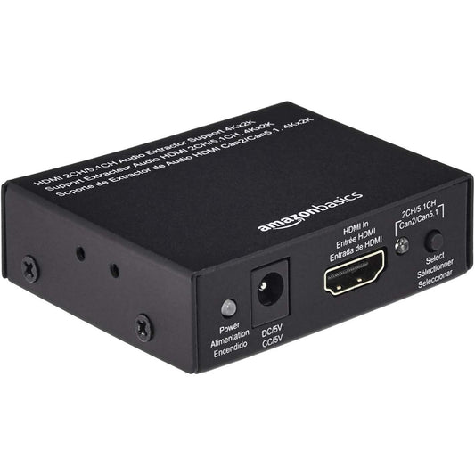 273583 - AMAZON BASICS Ekstraktor/Konvertues nga HDMI në HDMI dhe Audio (Stereo RCA ose S/PDIF), 4K, @30Hz, i Zi