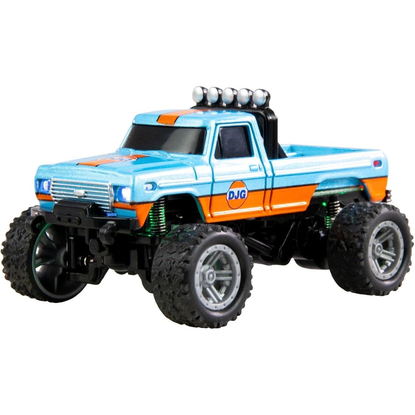 293842 - Kamion Monster RC Die Cast 1:64 RTR blu/portokalli, me telekomandë me dorezë pistolete