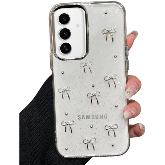 190101 - RINGCASE Mbrojtëse Transparente për Samsung Galaxy A15, e Bërë nga TPU e Butë, me Hark 3D Kristali, Rezistente ndaj Goditjeve, Për Gra dhe Vajza