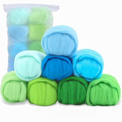 225084 - NAMNER - Set leshi me lesh të punuar me gjilpërë, 80g në 8 ngjyra, Set fillestar për punime artizanale prej leshi