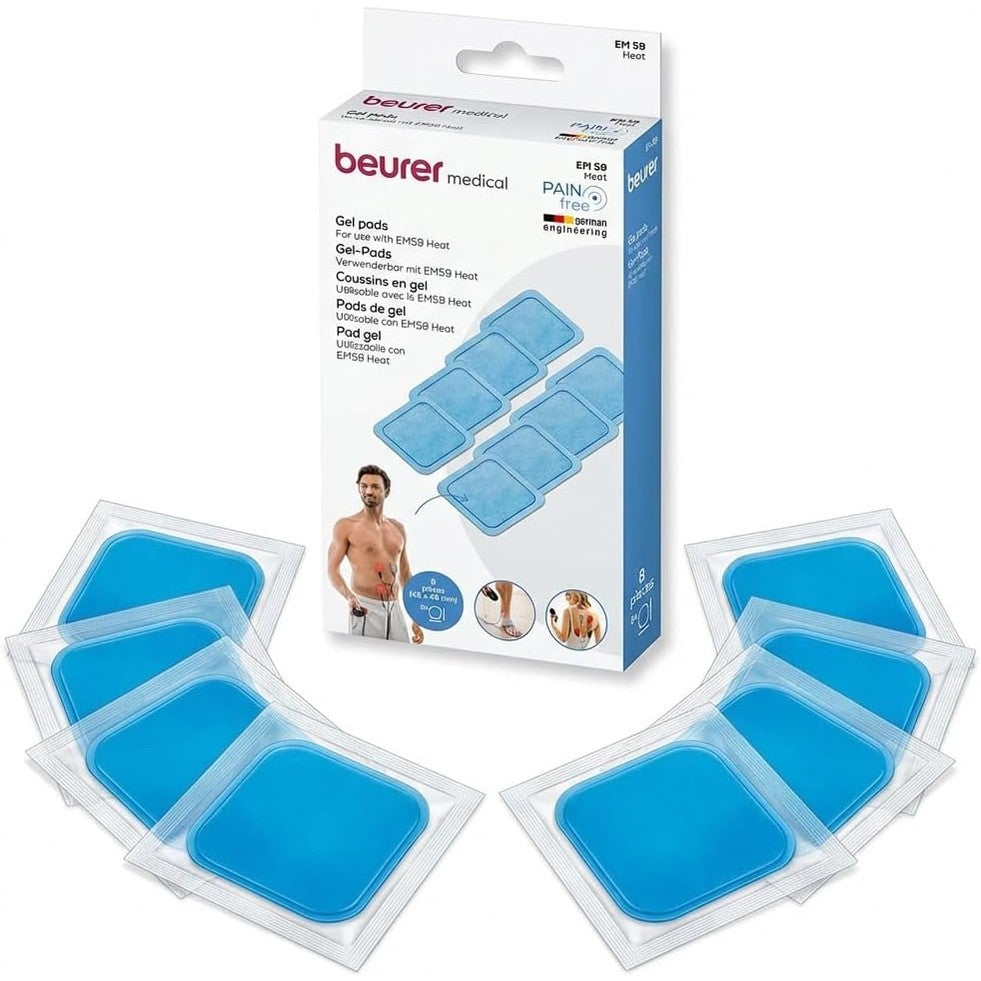 307952 - BEURER Set zëvendësues elektrodash nxehtësie EM 59/89 me 8 jastëkë xheli vetëngjitës, madhësia: 45 x 45 mm