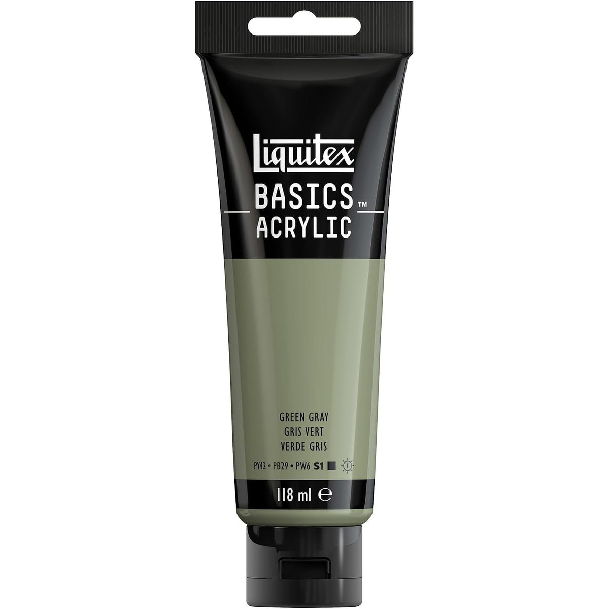 310606 - LIQUITEX 8870079 BASICS BOJË AKRILIKE GRI-JESHILE – TUB 118ML, REZISTENTE NDAJ DRITËS, VIZKOZITET MESATAR, SHKËLQIM SATENI, MONOPIGMENTUAR, CILËSI ARKIVORE