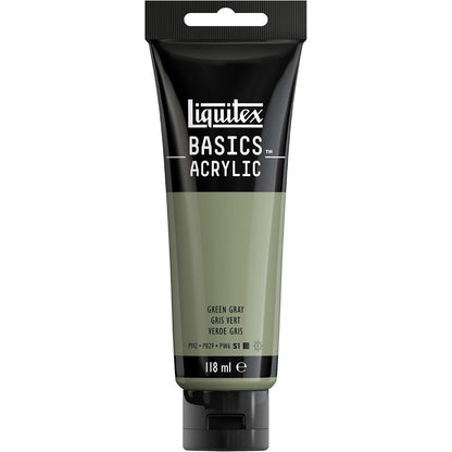 310606 - LIQUITEX 8870079 BASICS BOJË AKRILIKE GRI-JESHILE – TUB 118ML, REZISTENTE NDAJ DRITËS, VIZKOZITET MESATAR, SHKËLQIM SATENI, MONOPIGMENTUAR, CILËSI ARKIVORE