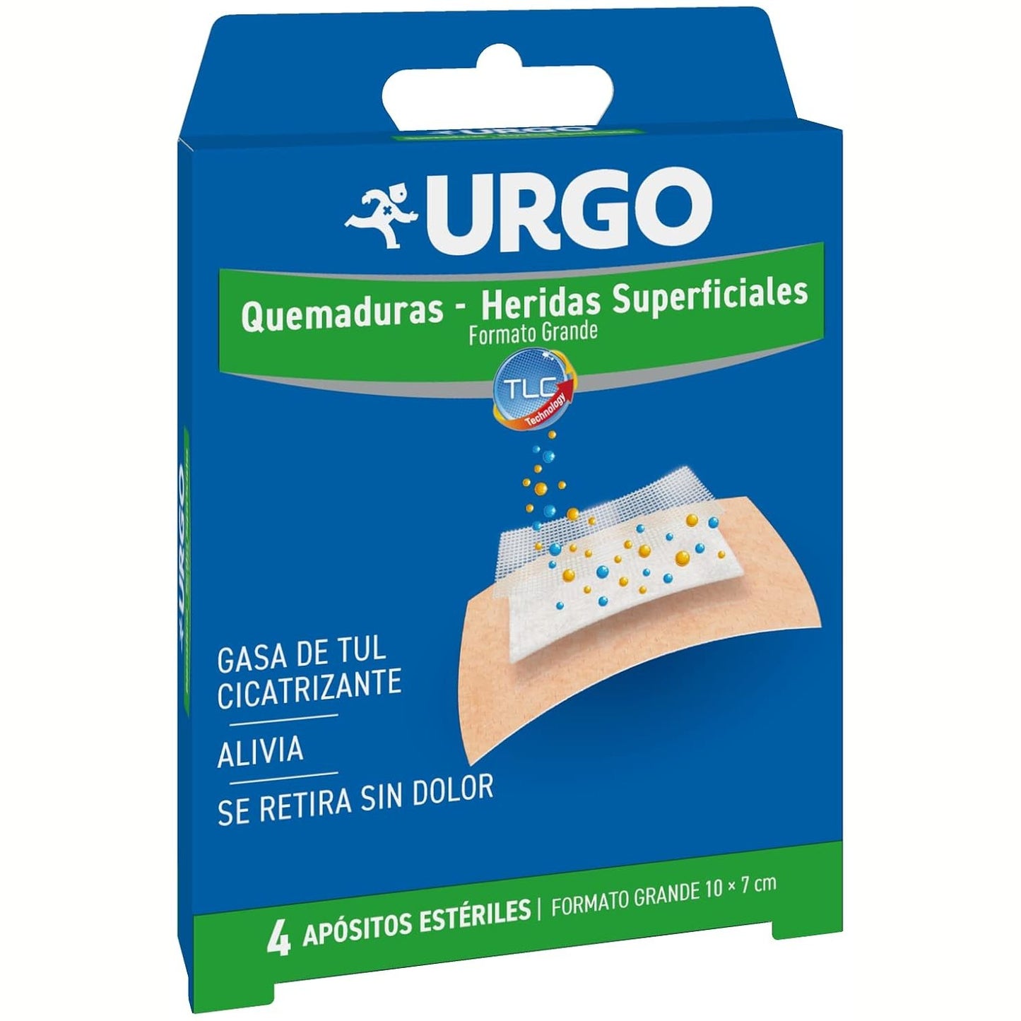 318573 - URGO Fasha sterile për Djegie dhe plagë sipërfaqësore, Format i madh, 4 fasha 10 x 7 cm