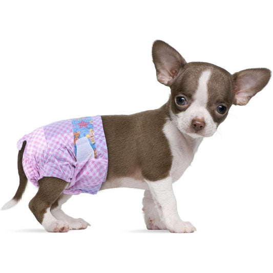 198929 - Flying Paws Pelena të Disponueshme për Qen, e Përshtatshme për Këlyshë Qensh ose Mace Femra në Vapë, me Bel Elastik të Rregullueshëm dhe Treguesi i Lagështisë, Madhësia XXS, Paketa prej 10 Copë