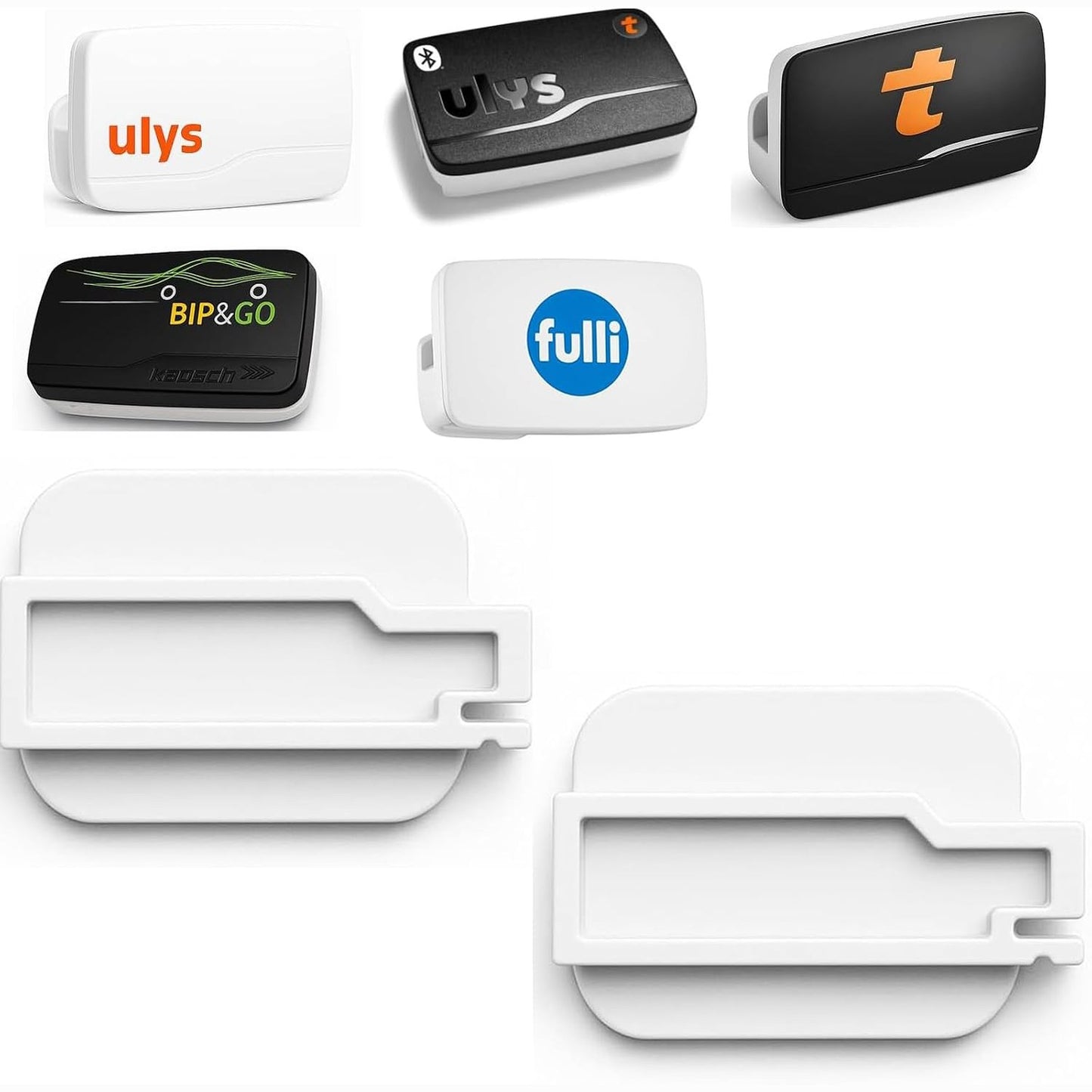 289334 - (Kontrolloni përputhshmërinë) 2 mbajtëse etiketash për pagesën e autostradës të përputhshme me TRP-4010 TRP-4030 Ulys Fulli, distinktivë Bip&Go me ngjitës për xham të përparmë.