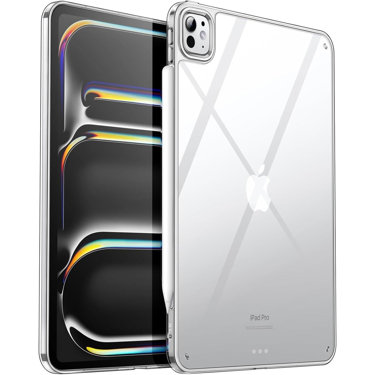 267227 - JETech Mbulesë transparente për iPad Pro 11 inç M5/M4 2025/2024 (gjenerata e 6-të/5-të), rezistente ndaj goditjeve, me pjesën e pasme të fortë dhe parakolp të butë TPU