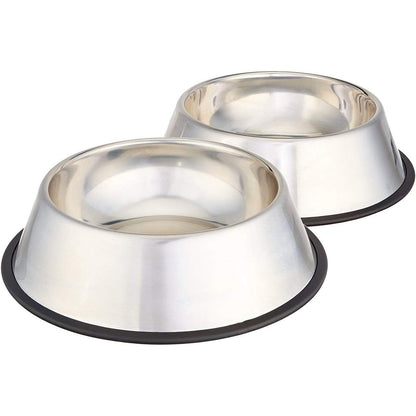 197800 - AMAZON BASICS Enë për Qen nga Çeliku Inox, Pako me 2 Copë, Kapaciteti 946 ml, Ngjyra Argjend